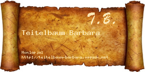 Teitelbaum Barbara névjegykártya
